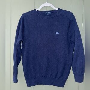 Peter Millar Navy Crewneck Sweater with Embroidered Logo